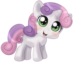 Size: 802x680 | Tagged: safe, sweetie belle, pony, unicorn, g4, blushing, cute, diasweetes, female, filly, foal, simple background, smiling, solo, transparent background