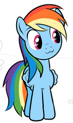 Size: 475x797 | Tagged: safe, artist:grumblepluck, rainbow dash, pony, g4, :3, cute, dashabetes, female, smiling, solo