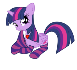 Size: 5000x4500 | Tagged: safe, artist:jcosneverexisted, artist:northernthestar, twilight sparkle, alicorn, pony, g4, absurd resolution, clothes, female, folded wings, mare, simple background, socks, solo, stockings, striped socks, transparent background, twilight sparkle (alicorn), vector, wings