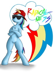 Size: 768x1024 | Tagged: safe, artist:bingodingo, rainbow dash, g4, backwards ballcap, hat, radical, radicalness, sunglasses