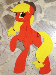 Size: 500x667 | Tagged: safe, artist:miss-zi-zi, applejack, earth pony, pony, g4, female, papercraft, rearing, solo