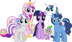 Size: 1600x932 | Tagged: safe, artist:90sigma, edit, night light, princess cadance, shining armor, spike, twilight sparkle, twilight velvet, dragon, pony, unicorn, g4, family photo, father and child, father and daughter, father and son, female, group photo, group picture, male, mother and child, mother and daughter, mother and son, simple background, spike's family, transparent background