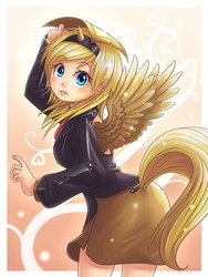 Size: 1125x1500 | Tagged: safe, artist:ninjaham, oc, oc only, oc:ticket, alicorn, human, alicorn oc, horn, horned humanization, humanized, solo, tailed humanization, winged humanization