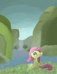 Size: 612x792 | Tagged: dead source, safe, artist:20percentcool, fluttershy, g4, waterfall