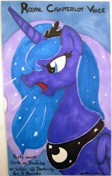 Size: 497x782 | Tagged: safe, artist:jenkiwi, princess luna, alicorn, pony, g4, female, mare, profile, solo, tabletop game, traditional art, traditional royal canterlot voice