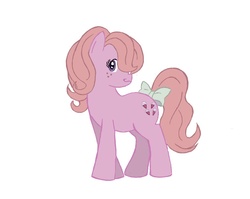 Size: 784x624 | Tagged: safe, artist:r-o-x-a-s, lickety-split, earth pony, pony, g1, bow, female, mare, solo, tail, tail bow