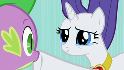 Size: 1000x563 | Tagged: safe, screencap, rarity, spike, g4, secret of my excess, crying