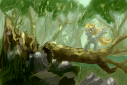 Size: 2000x1333 | Tagged: safe, artist:lukeine, derpy hooves, pegasus, pony, g4, female, forest, mare, solo
