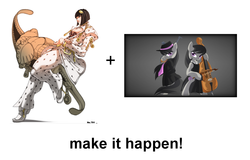 Size: 998x640 | Tagged: safe, octavia melody, g4, bruno buccellati, exploitable meme, jojo's bizarre adventure, mafia octavia, make it happen, stand, sticky fingers