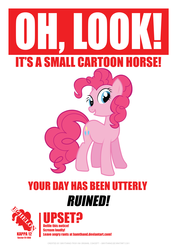 Size: 2480x3508 | Tagged: safe, artist:bamthand, pinkie pie, earth pony, pony, g4, female, mare, poster, smiling, solo, your day is ruined