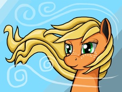 Size: 953x718 | Tagged: safe, artist:lukeine, applejack, g4, windswept mane