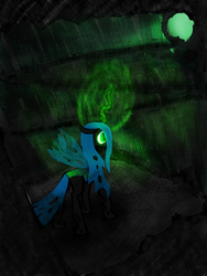 Size: 768x1024 | Tagged: dead source, safe, artist:lukeine, queen chrysalis, g4, cave