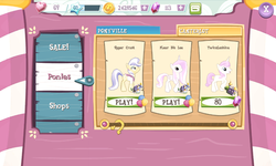 Size: 800x480 | Tagged: safe, gameloft, fleur-de-lis, twinkleshine, upper crust, alicorn, pony, g4, fleur-de-corne, game screencap