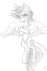 Size: 1400x2100 | Tagged: safe, artist:fauxsquared, rainbow dash, pony, g4, female, sketch, solo