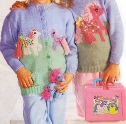 Size: 510x502 | Tagged: safe, g1, 80s, clothes, craft, irl, knit, lunchbox, photo, sweater