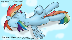 Size: 1174x648 | Tagged: safe, artist:ziemniax, rainbow dash, g4, 30 minute art challenge, cloud, cloudy