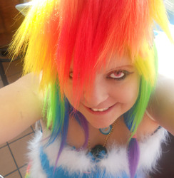 Size: 2533x2593 | Tagged: safe, artist:kajikajicosplay, rainbow dash, human, g4, cosplay, irl, irl human, photo, solo