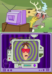 Size: 564x800 | Tagged: safe, discord, g4, doctor heinz doofenshmirtz, exploitable meme, hypnosis, phineas and ferb, tv meme