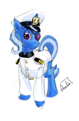 Size: 500x762 | Tagged: safe, artist:archonix, trixie, pony, unicorn, g4, clothes, eyepatch, female, mare, navy, solo, uniform