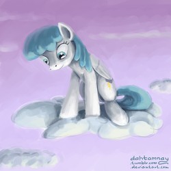 Size: 1280x1280 | Tagged: safe, artist:dahtamnay, lightning bolt, white lightning, pegasus, pony, g4, cloud, female, mare, rare mare