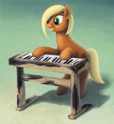 Size: 1280x1384 | Tagged: safe, artist:dahtamnay, oc, oc only, oc:faurana, pony, keyboard, musical instrument, solo