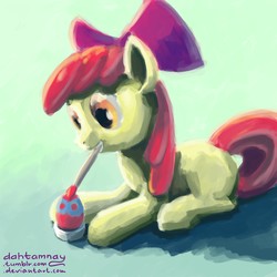 Size: 3000x3000 | Tagged: safe, artist:dahtamnay, apple bloom, g4, 30 minute art challenge, easter, easter egg, painting