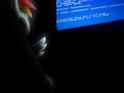 Size: 1400x1050 | Tagged: safe, rainbow dash, g4, blue screen of death, stop error