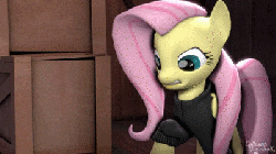Size: 400x225 | Tagged: safe, fluttershy, pegasus, pony, g4, angry, animated, clothes, female, hoodie, horse problems, ipad, source filmmaker