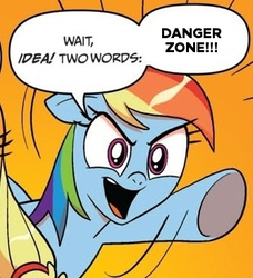 Size: 334x366 | Tagged: safe, idw, applejack, rainbow dash, g4, archer (show), danger zone, exploitable meme, meme, two words meme