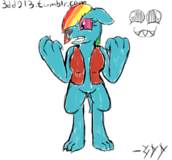 Size: 300x280 | Tagged: safe, artist:3dd213, rainbow dash, diamond dog, g4, 30 minute art challenge, species swap