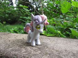 Size: 640x480 | Tagged: safe, sweetie belle, pony, robot, robot pony, unicorn, g4, blank flank, customized toy, female, filly, foal, hooves, horn, irl, photo, solo, sweetie bot