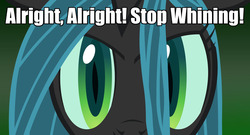 Size: 1046x565 | Tagged: safe, queen chrysalis, changeling, g4, bronybait, caption, eyes, hypnosis, hypnosis ponies, image macro, meme