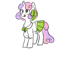 Size: 600x600 | Tagged: safe, artist:mt, sweetie belle, g4, clothes, dress, skirt