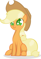 Size: 3465x5000 | Tagged: safe, artist:kalleflaxx, applejack, earth pony, pony, g4, female, happy, sitting, solo