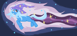 Size: 1391x649 | Tagged: safe, artist:djambersky666, trixie, g4, clothes, hat, missing cutie mark, side view, solo, trixie's hat