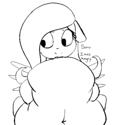 Size: 421x468 | Tagged: safe, artist:lowkey, fluttershy, belly, fat, inflation, obese, stuffing