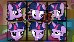 Size: 1920x1080 | Tagged: safe, artist:overmare, twilight sparkle, g4, collage, golden oaks library, library, vector, wallpaper