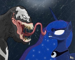 Size: 1280x1024 | Tagged: safe, artist:mr4500k, princess luna, g4, crossover, venom