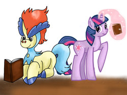 Size: 1024x768 | Tagged: safe, artist:asinglepetal, twilight sparkle, keldeo, g4, crossover, pokémon