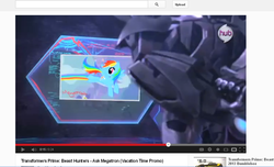 Size: 1014x617 | Tagged: safe, rainbow dash, g4, hub logo, megatron, transformers, youtube