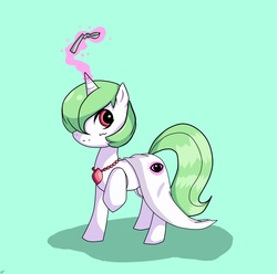 Size: 2777x2755 | Tagged: safe, artist:sagasshi, gardevoir, pony, unicorn, pokémon, ponified, simple background, solo