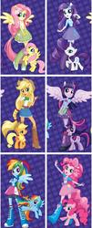 Size: 506x1250 | Tagged: safe, applejack, fluttershy, pinkie pie, rainbow dash, rarity, twilight sparkle, anthro, equestria girls, g4, humanized