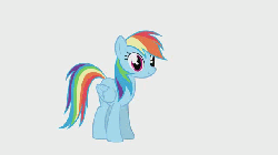 Size: 640x360 | Tagged: safe, artist:aj627, rainbow dash, pegasus, pony, spider, double rainboom, g4, animated, arachnophobia, cutie mark, female, flying, mare, simple background, solo, spooked, surprised, white background