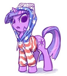 Size: 483x549 | Tagged: safe, artist:pimmy, twilight sparkle, pony, g4, adorkable, american flag, big eyes, clothes, cute, dork, female, frown, hoodie, looking at you, looking down, murrica, sassy, shutter shades, solo, sunglasses, twilight sparkle is not amused, unamused, united states