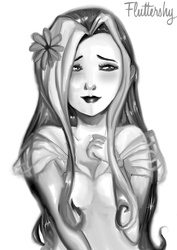 Size: 2480x3508 | Tagged: safe, artist:fai-is-sexy, fluttershy, human, g4, female, humanized, monochrome, solo