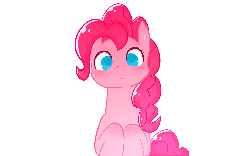 Size: 1280x800 | Tagged: safe, artist:happyendingfactory, pinkie pie, earth pony, pony, g4, animated, blinking, cute, female, looking at you, mare, simple background, smiling, solo, transparent background, tumblr