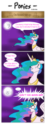 Size: 824x2232 | Tagged: safe, artist:botchan-mlp, nightmare moon, princess celestia, princess luna, alicorn, pony, g4, ..., angry, butt, comic, dialogue, eyes closed, female, folded wings, full moon, mare, mare in the moon, moon, mooning, open mouth, peytral, plot, speech bubble, spread wings, stars, teary eyes, wings, yelling