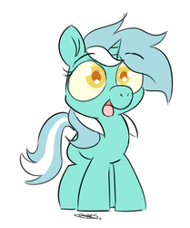 Size: 571x683 | Tagged: safe, artist:owl-eyes, lyra heartstrings, pony, g4, female, filly, simple background, smiling, solo, white background, younger