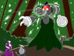 Size: 800x600 | Tagged: safe, artist:trackpad mcderp, diamond tiara, dinky hooves, silver spoon, g4, flatwoods monster