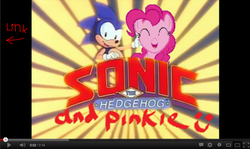 Size: 853x509 | Tagged: safe, pinkie pie, g4, crossover, male, satam, smile song, sonic the hedgehog, sonic the hedgehog (series), youtube link